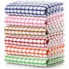 6-Pack Cotton Kitchen Dish Towels â€“ 16"x25", Gingham Assorted Colors, Ultra-Absorbent & Durable