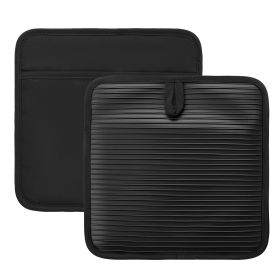 Pot Holders, Heat Resistant to 500Â°F with Ribbed Soft Anti-Slip Silicone Strips, 100% Cotton 9.06 x 8.98 inch Hot Pads with 2 No-Marks Hooks