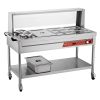 VEVOR Commercial Food Warmer, 7 Pans + 2 Pots Electric Steam Table, 1800W Professional Buffet Catering Food Warmer with Shield Undershelf Wheels