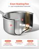 1.5 QT Saucepan, Stainless Steel Saucepan with Glass Lid, Multipurpose Nonstick Stainless Steel Small Cooking Sauce Pot with Ergonomic Handle