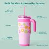 Coldee Kids Tumbler with Spill-Proof Straw & Handle. Insulated Stainless Steel 18 oz, Smiles