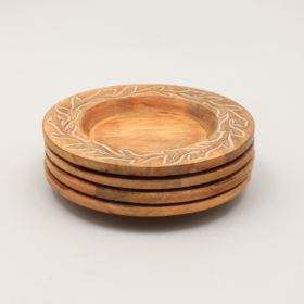 Handcrafted 13 Wood Charger Plate  Wooden Dinning Placemat Artisan Wood Tableware (Color: Brown)