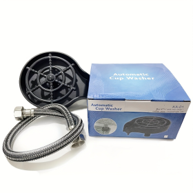 Manual Press-type Automatic Cup Cleaning Set, Including A Cup Cleaner With Connecting Tube And Connecting Water Pipe, Capable Of Pressing And Cle (Color: Black)