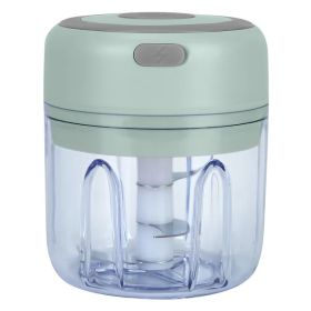 Mini Electric Garlic Chopper Ginger Chopper With 8.45OZ Capacity Cordless Garlic Mincer Food Chopper (Color: Green)