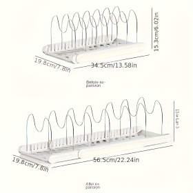 Cookware Storage Rack (Color: White)