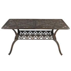 59in Desktop Mosaic Garden Cast Aluminum Table Bronze (Option: Iron)